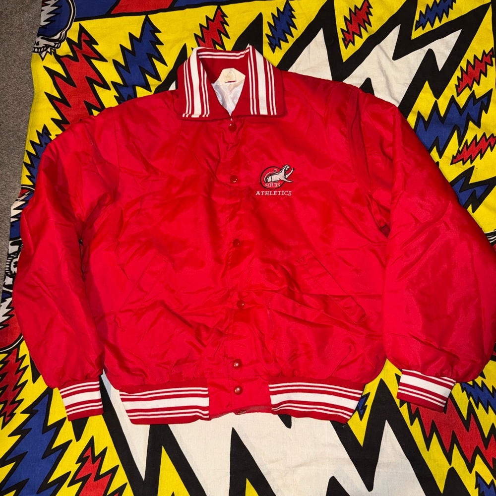 Vintage GEM Sportswear SIUE Athletics Nylon Varsity Bomber Jacket